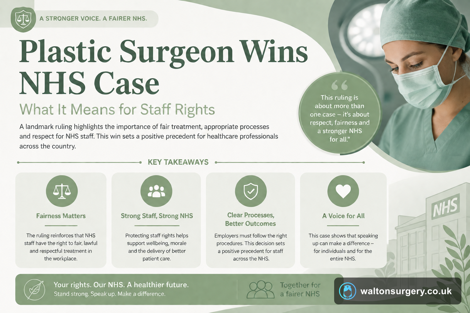 Plastic Surgeon Wins NHS Case: What It Means for Staff Rights