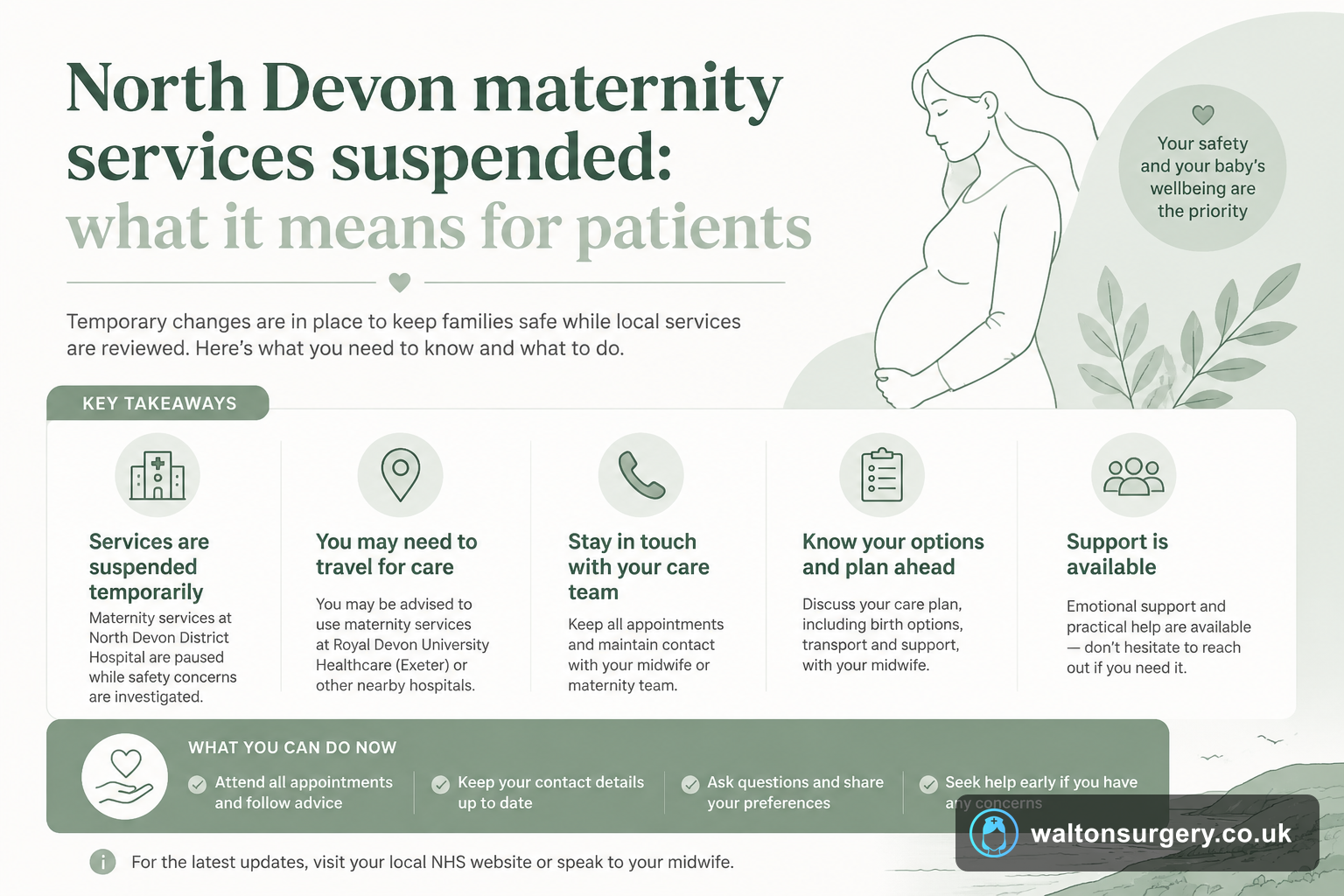 North Devon maternity services suspended: what it means for patients