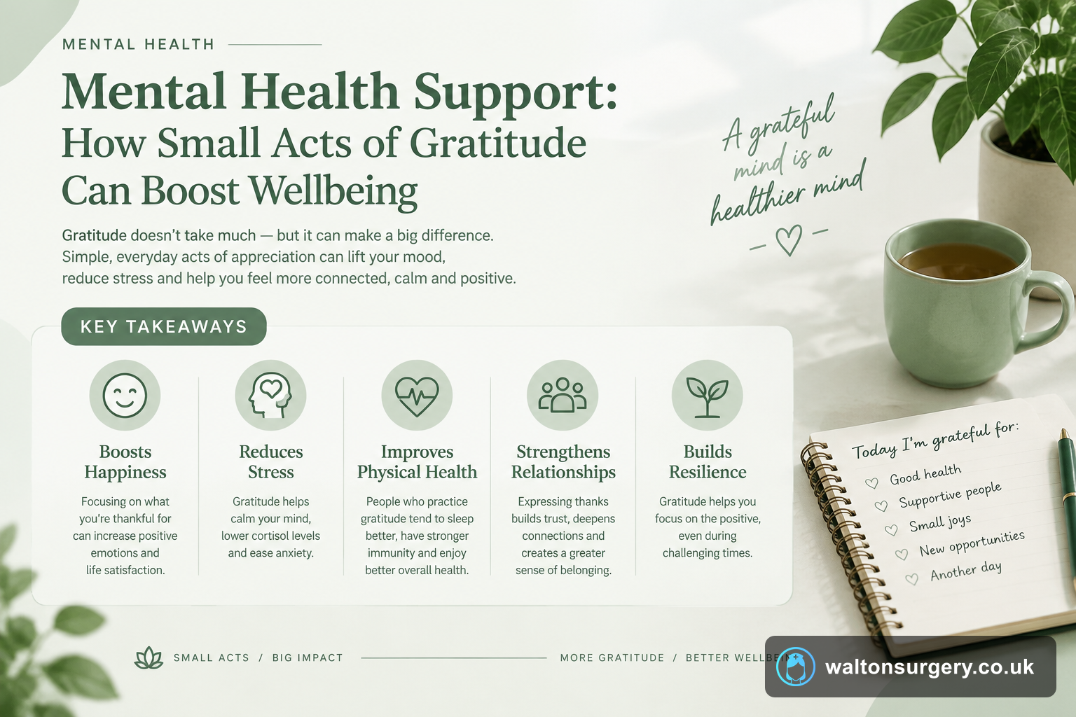 Mental Health Support: How Small Acts of Gratitude Can Boost Wellbeing